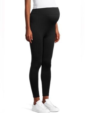 Time and Tru Black Maternity Leggings With Comfort Belly Band